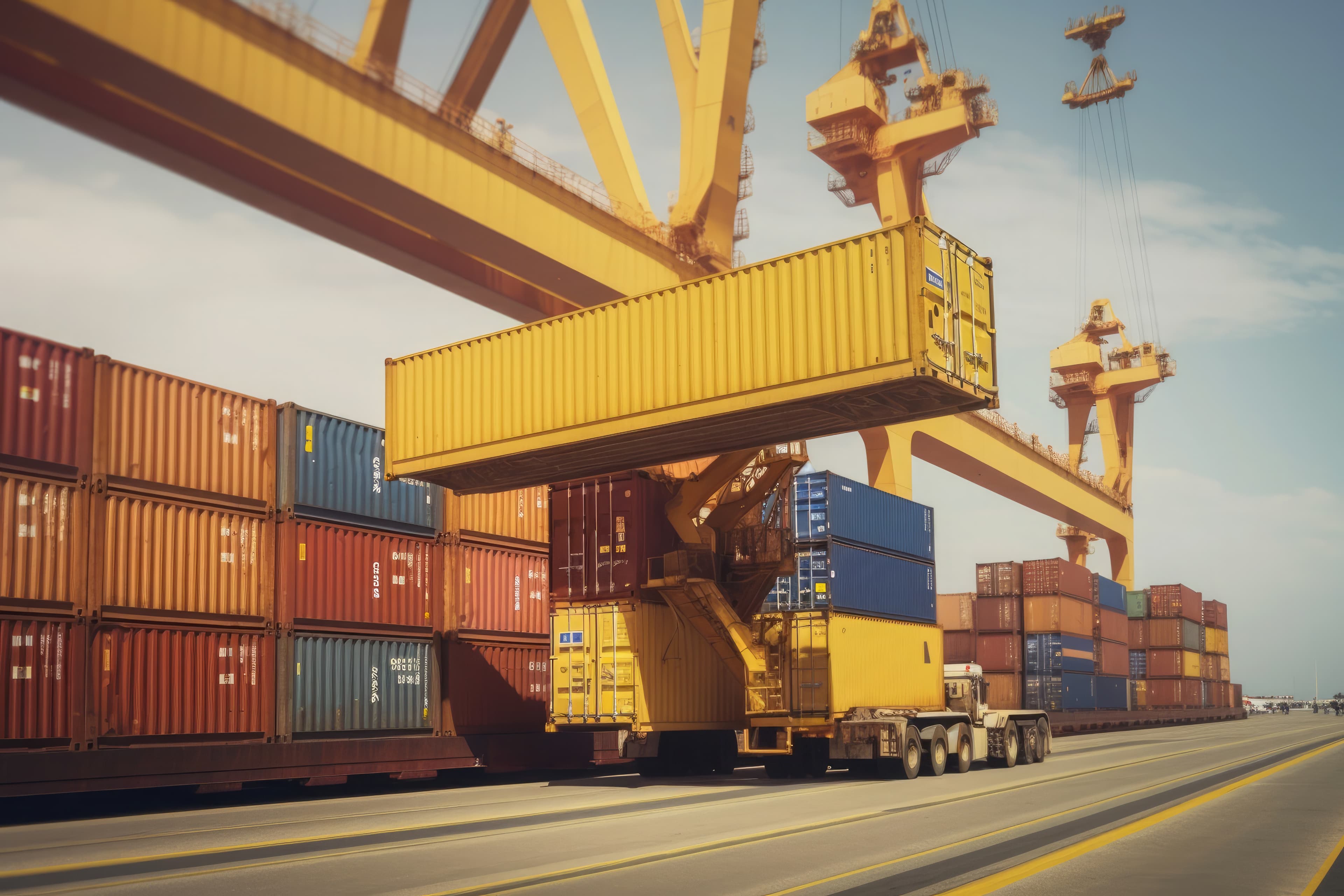 Cargo crane handling containers